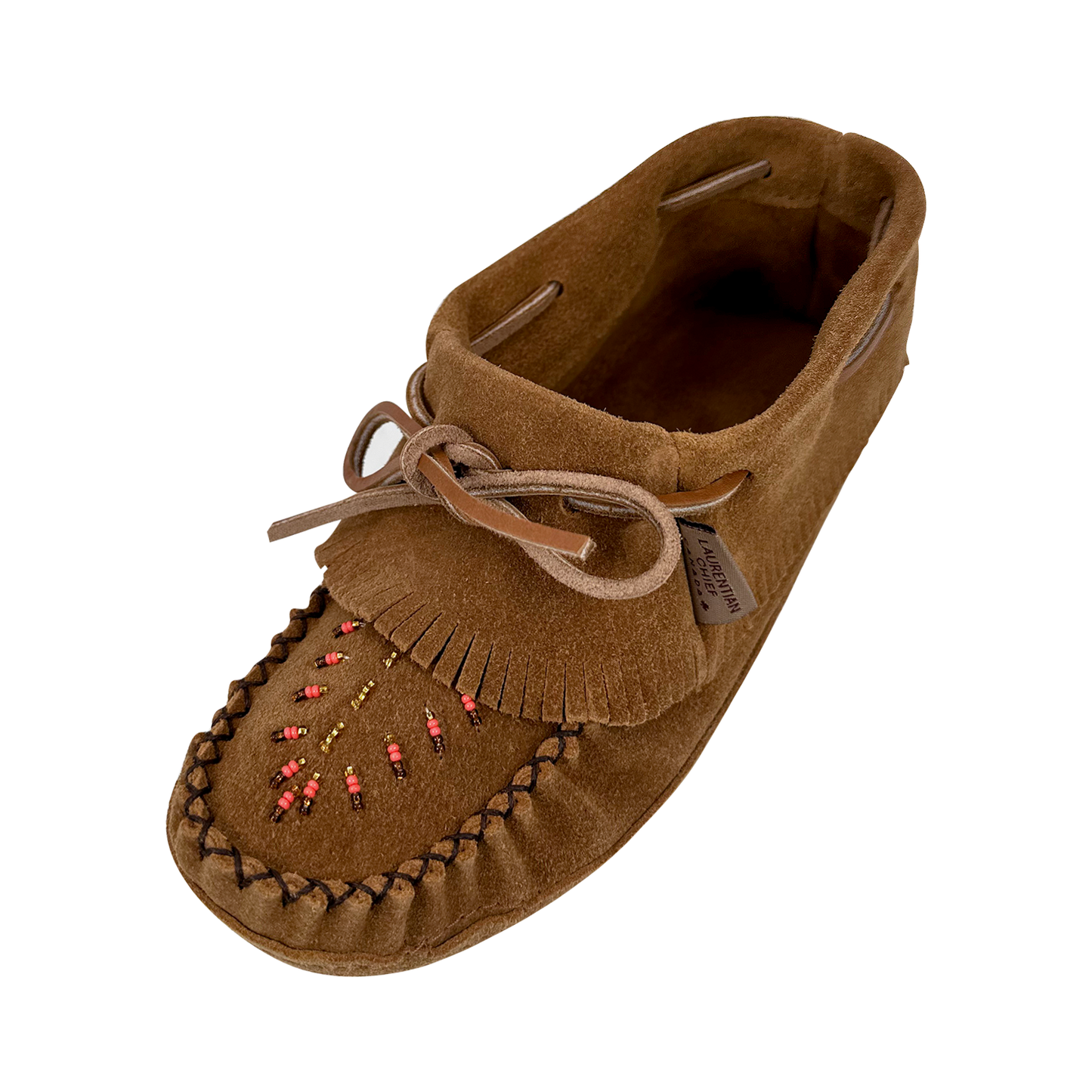 Women's Fringed Beaded Moccasin Slippers