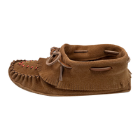 Women's Fringed Beaded Moccasin Slippers