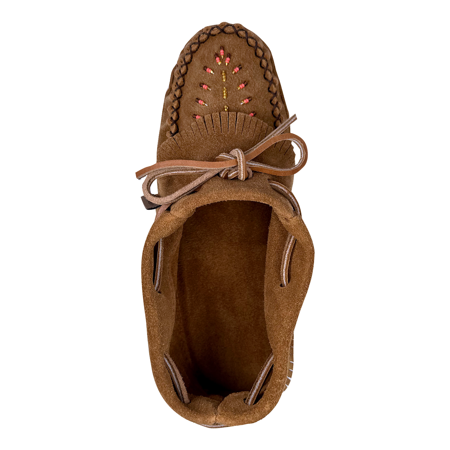 Women's Fringed Beaded Moccasin Slippers