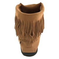 Women's Fringed Inca Suede Moccasin Boots