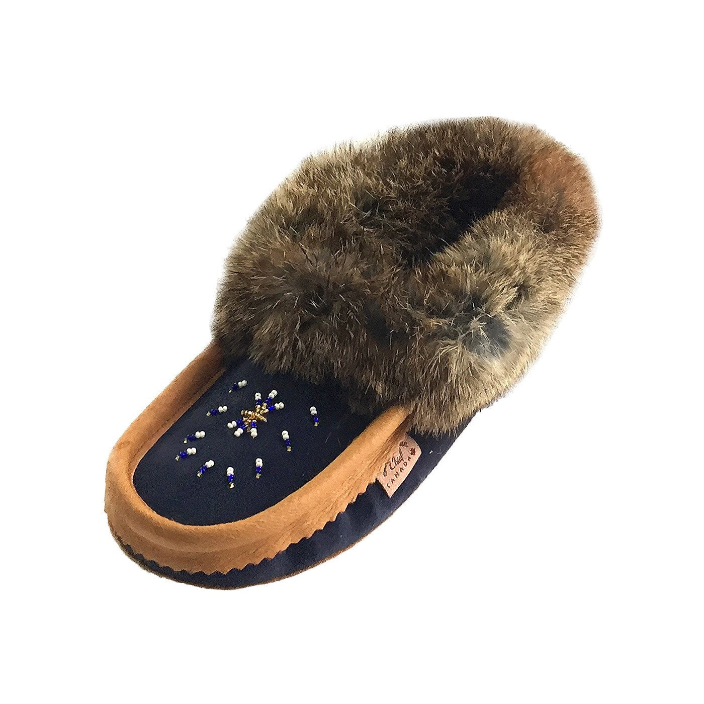 Women's Rabbit Fur Moccasin Slippers