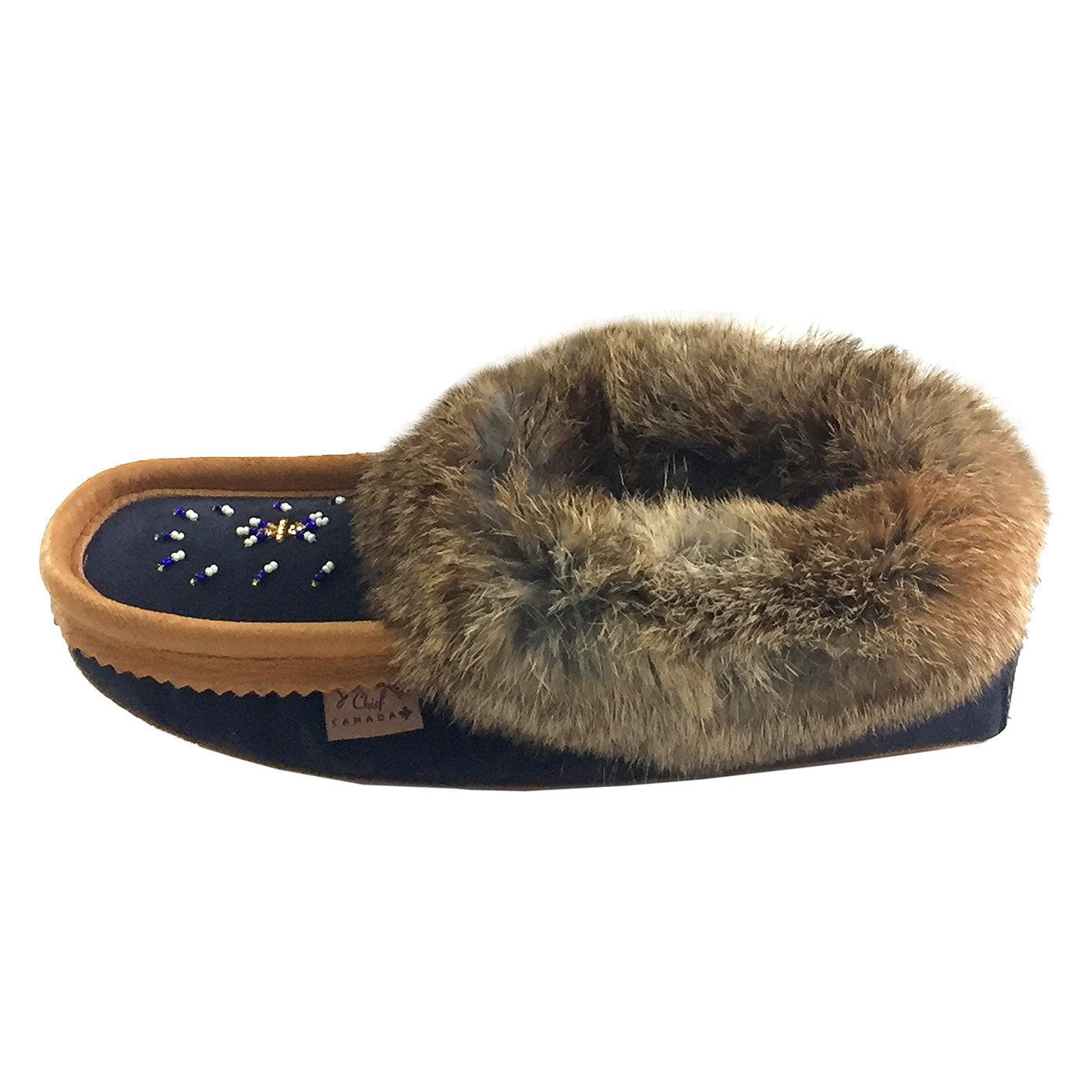 Women's Rabbit Fur Moccasin Slippers