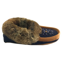 Women's Rabbit Fur Moccasin Slippers