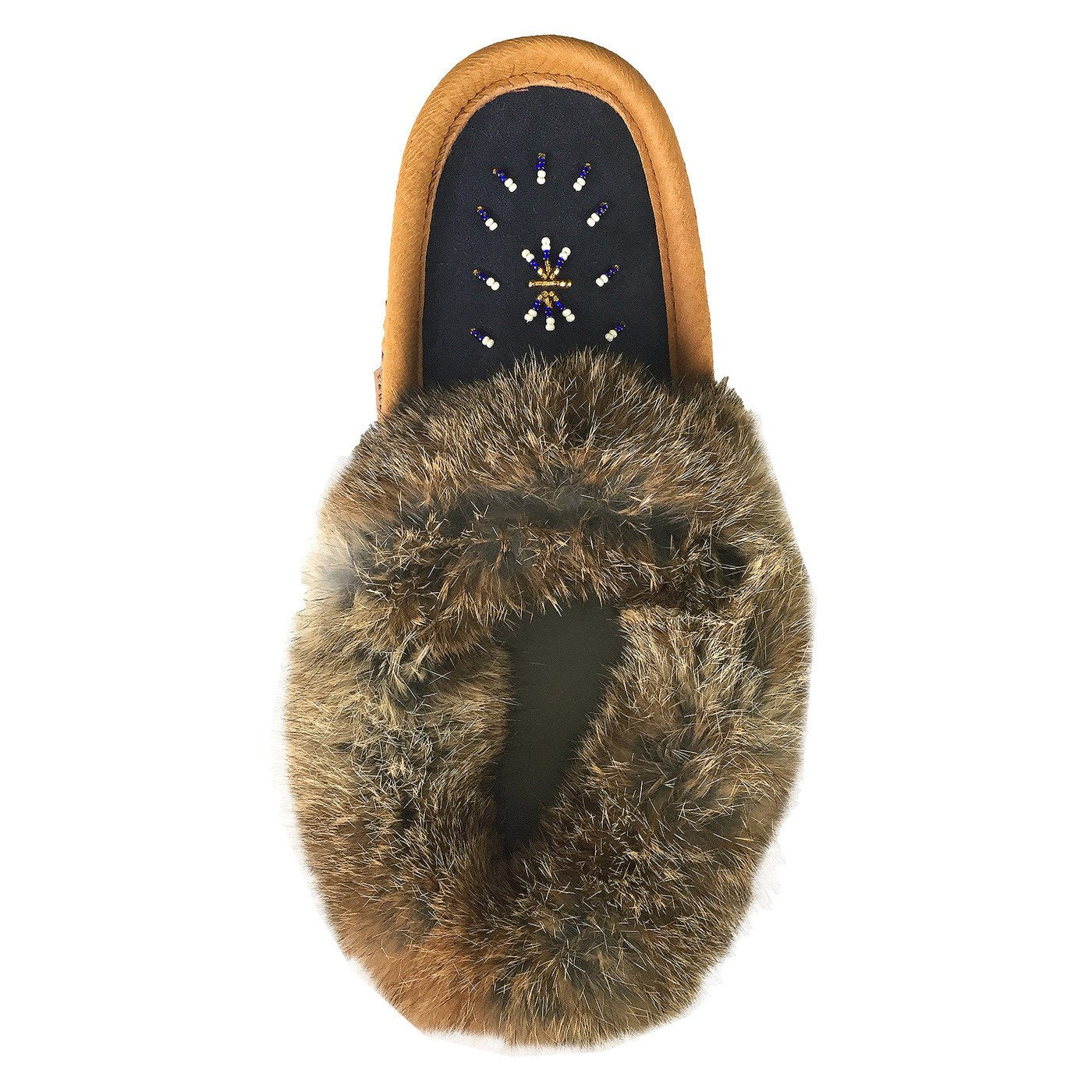 Women's Rabbit Fur Moccasin Slippers