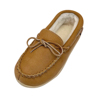 Women's Sheepskin Lined Moccasin Slippers with Sole