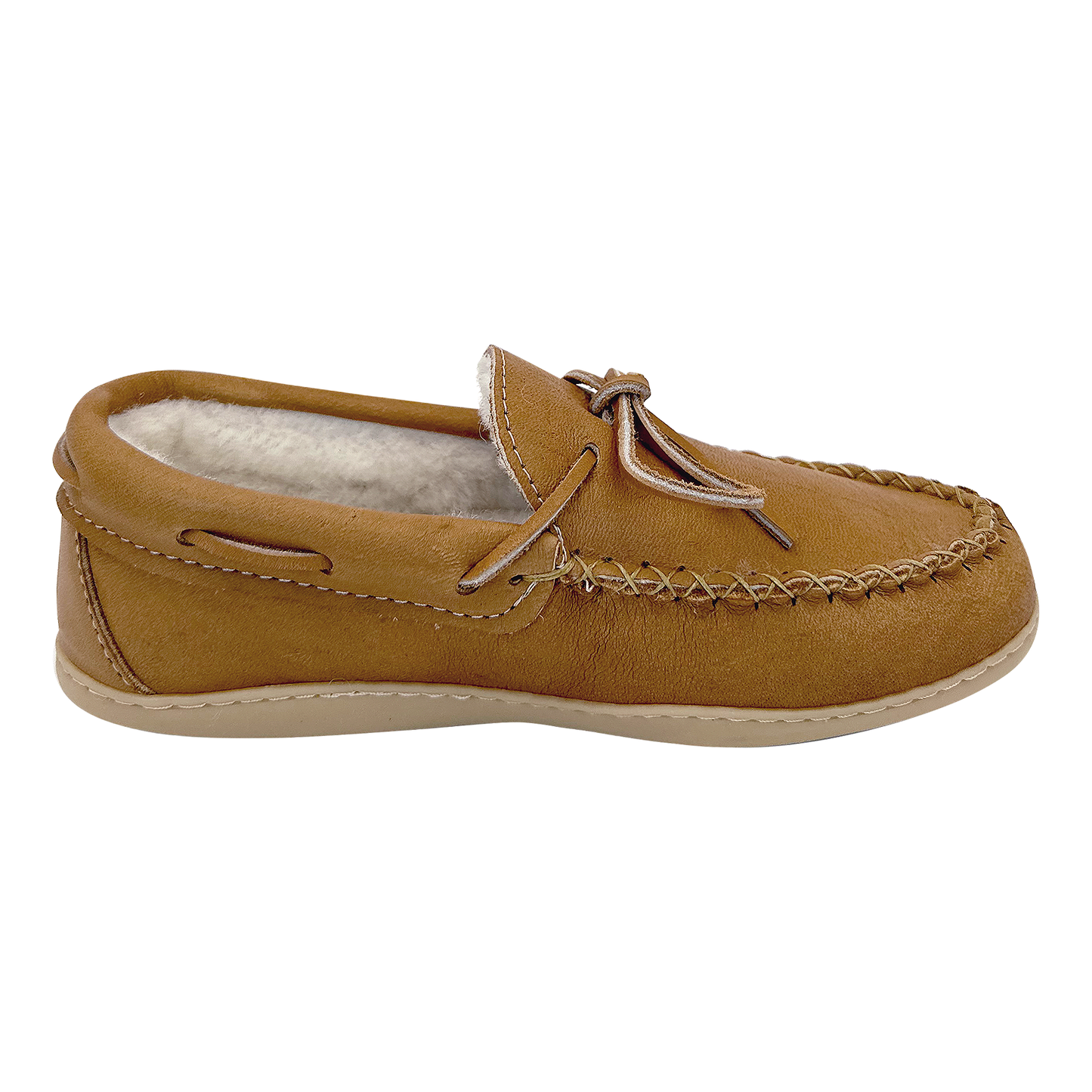 Women's Sheepskin Lined Moccasin Slippers with Sole