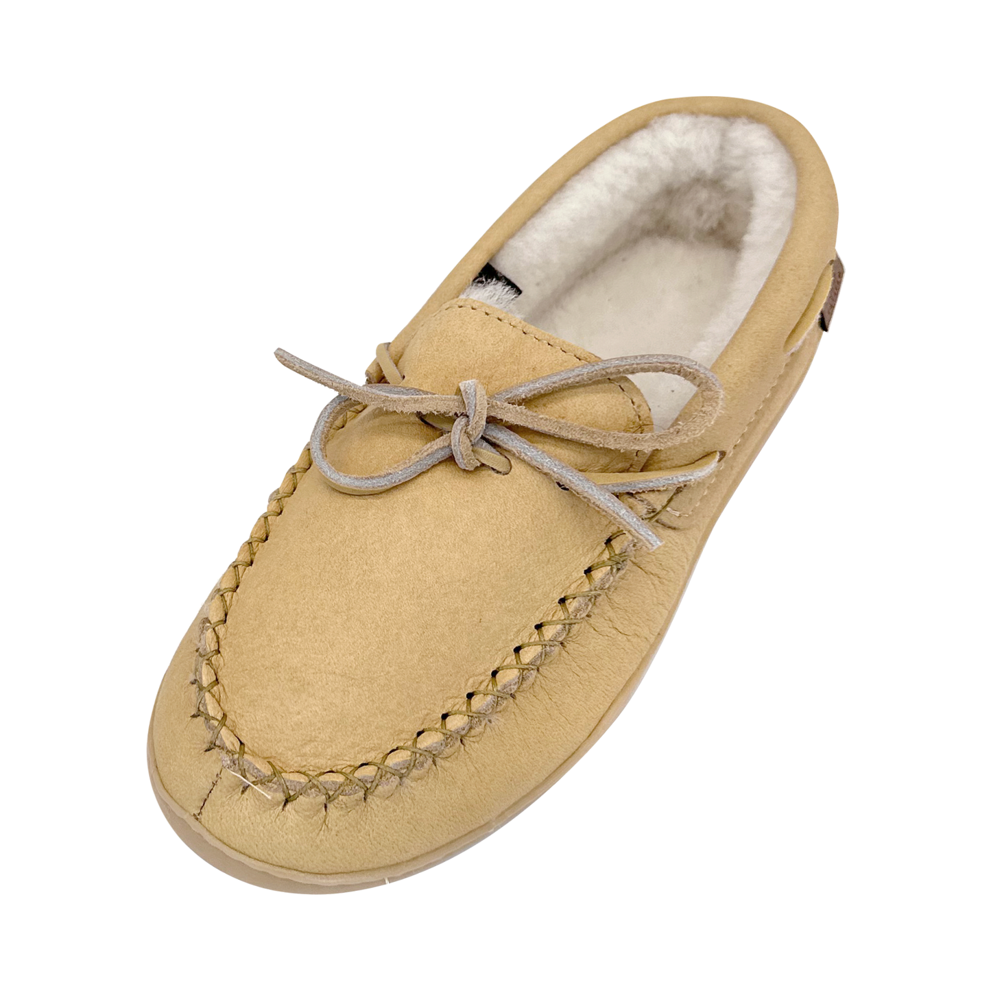 Women's Sheepskin Lined Moccasin Slippers with Sole