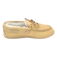 Women's Sheepskin Lined Moccasin Slippers with Sole