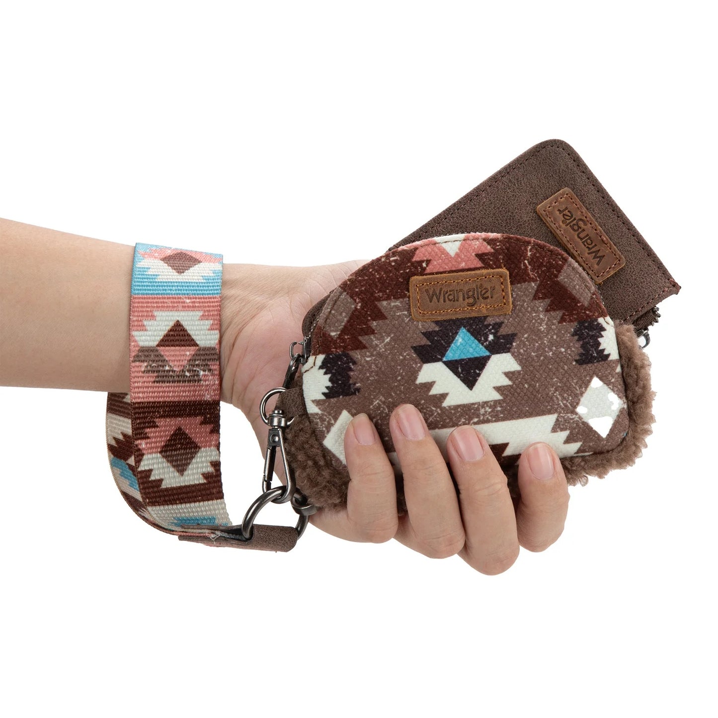 Sherpa Southwestern Art Print Dual Pouch Wristlet