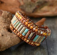 Natural Stone Boho Wrap Bracelets